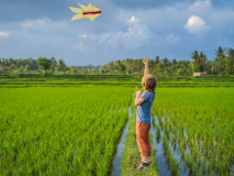 Fabrique de cerf-volant à Bali