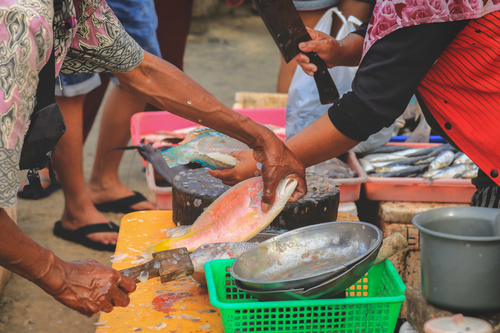 Jimbaran beach marché au poissons